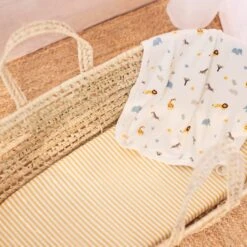 Safari Signature Baby Blanket -Baby Clothing Shop 01 MosesBasket Mustard Striped Sheet 053 Landscape web