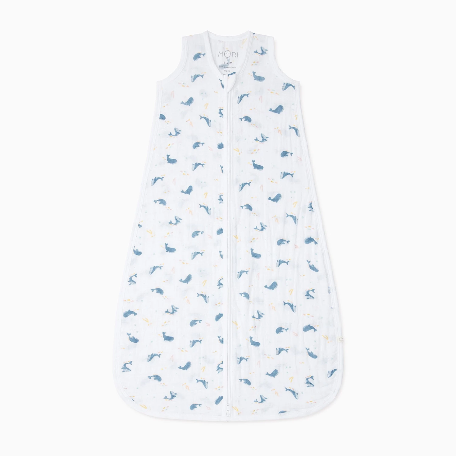 Whale Print Muslin Front Opening Sleep Sack 0.5 TOG 4 Whale Print Muslin Front Opening Sleep Sack 0.5 TOG - Image 2