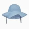 Gingham Reversible Floppy Hat 2 Gingham Reversible Floppy Hat -Baby Clothing Shop BS111HY Gingham Reversible Floppy Hat Front
