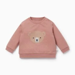 Bear Print Sweater -Baby Clothing Shop Bear Print Sweatshirt Blush