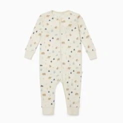 Bear Print Clever Zip Romper