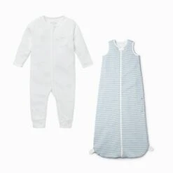 Sea Stripe Front Opening Bedtime Set 1.5 TOG -Baby Clothing Shop BlueStripeFrontOpeningBedtimeSet1.5TOG 2 4 Ocean sleepwear Sets
