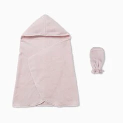 Kids Bathtime Set -Baby Clothing Shop Blush Toddler Towel Mitt