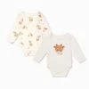 Giraffe Long Sleeve Bodysuit 2 Pack 2 Giraffe Long Sleeve Bodysuit 2 Pack -Baby Clothing Shop Bodysuit 2 pack