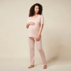 Maternity & Nursing Pajamas -Baby Clothing Shop Bump to Baby Pyjamas blush pregnant 1