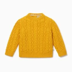 Mustard Cable Knit Sweater -Baby Clothing Shop Cable Knit Jumper Mustard 01