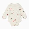 Festive Print Long Sleeve Bodysuit -Baby Clothing Shop ChristmasPrintBodysuit Front