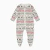 Fair Isle Print Clever Zip Baby Pajamas -Baby Clothing Shop ChristmasPrintZip UpSleepsuit Footed A