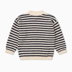 Chunky Knit Striped Sweater 28 Chunky Knit Striped Sweater -Baby Clothing Shop ChunkyKnitStripedHighNeckJumper Navy 3 4 2