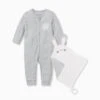 Zip Romper & Comforter Set 2 Zip Romper & Comforter Set -Baby Clothing Shop Comforter E com Sets Grey No Feet Web 1