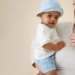 Organic Cotton Chambray Shorts -Baby Clothing Shop Copy of Chambray shorts and Mori t KYRIE 38 copy