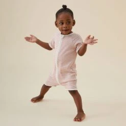 Pink Stripe Ribbed Zip Summer Romper -Baby Clothing Shop Copy of Pink Stripe Ribbed Zip Summer Sleepsuit KIMBERLEY 44 copy