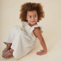 Striped Organic Cotton Frilled Dress -Baby Clothing Shop Copy of Striped Organic Cotton Frilled Dress YELAYNA 0072 copy