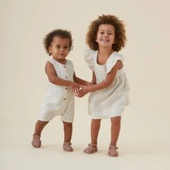 Striped Organic Cotton Frilled Dress -Baby Clothing Shop Copy of Striped Organic Cotton Frilled Dress YELAYNA 0076 copy