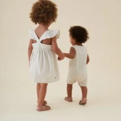 Striped Organic Cotton Frilled Dress -Baby Clothing Shop Copy of Striped Organic Cotton Frilled Dress YELAYNA 0077 copy