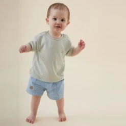 Tee & Organic Chambray Shorts Outfit