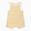 Mustard Stripe Ribbed Beach Romper -Baby Clothing Shop CopyofRibbed Mustard Romper FR
