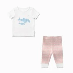 Dolphin & Stripe Pajama Set -Baby Clothing Shop Dolphin StripePyjamas Ocean sleepwear Sets