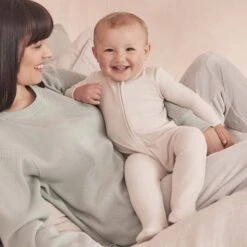 Ribbed Clever Zip Footed Baby Pajamas