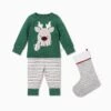 Reindeer Pajamas & Stocking Set 2 Reindeer Pajamas & Stocking Set -Baby Clothing Shop Festive Sleepwear Reindeer Pyjamas Stocking Set