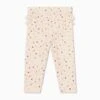 Floral Ribbed Frilled Leggings -Baby Clothing Shop FloralRibbedFrilledLeggings 1