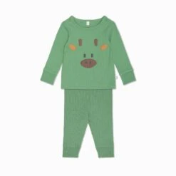 Giraffe Face Ribbed Pajama Set -Baby Clothing Shop GiraffeFaceRibbedPyjamas Giraffe Sleepwear set 2024