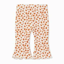 Giraffe Spot Ribbed Flared Pants