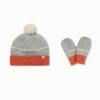 Knitted Beanie Hat & Mittens Set -Baby Clothing Shop Grey Knitwear Hat Mittens No Thumbs