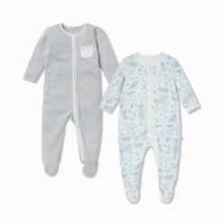 Gruffalo Dragonfly Blue Zip-Up Baby Pajamas 2 Pack