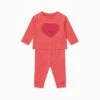 Heart Ribbed Tee & Leggings Outfit 1 Heart Ribbed Tee & Leggings Outfit -Baby Clothing Shop HeartRibbedPyjamas 2 3m Valentines sleepwear set
