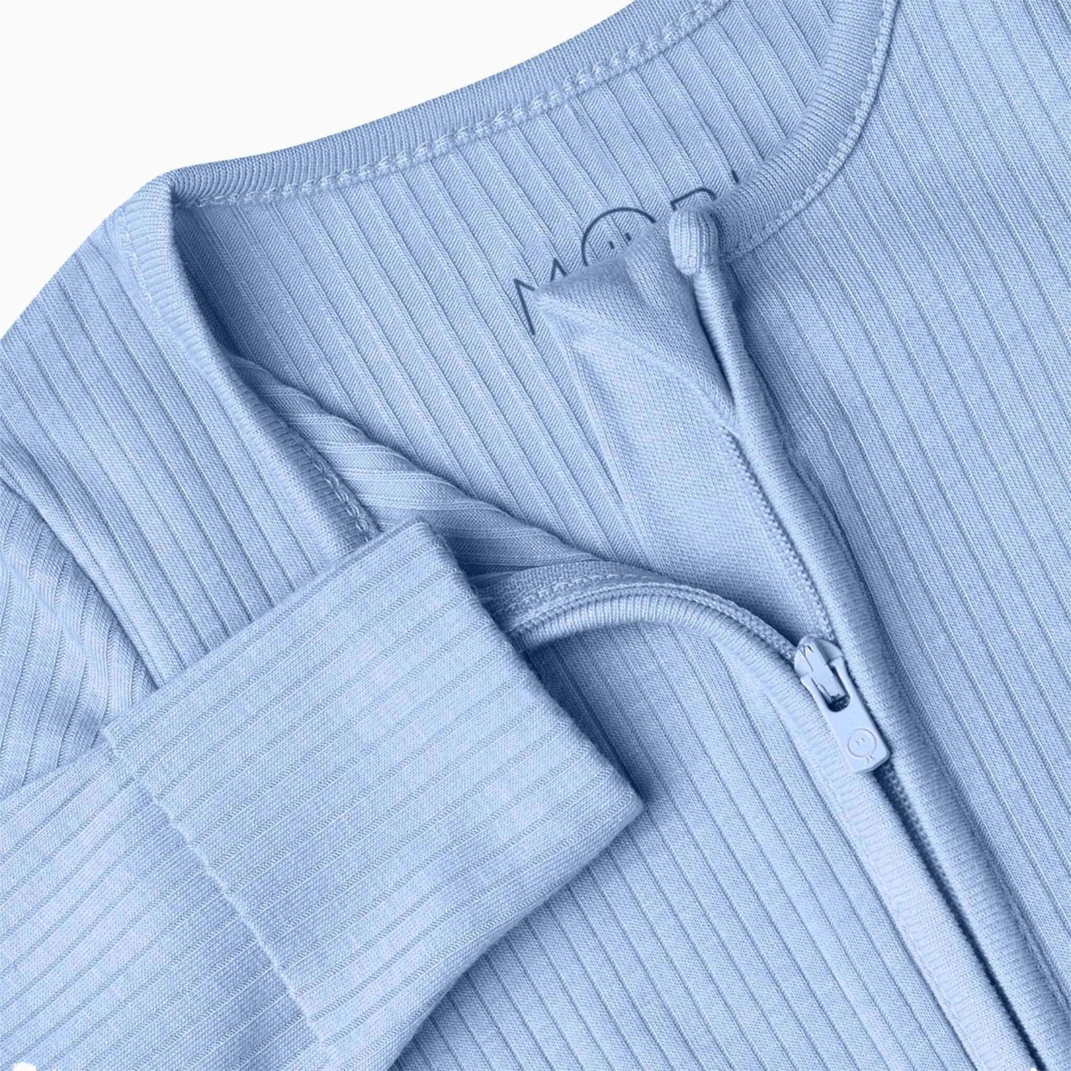 Hydrangea Ribbed Clever Zip Baby Pajamas 4 Hydrangea Ribbed Clever Zip Baby Pajamas - Image 2