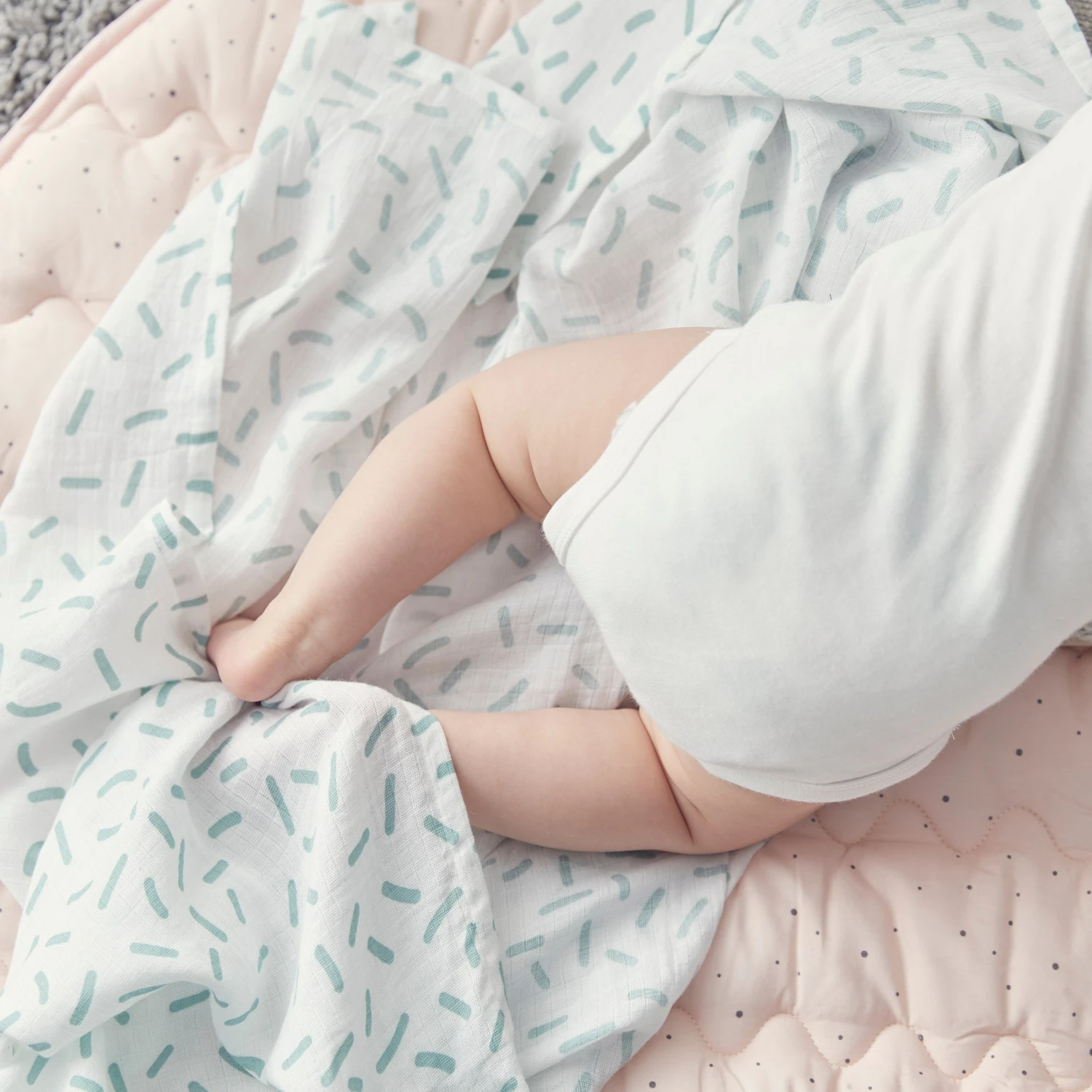 Squiggles Organic Muslin Swaddle 5 Squiggles Organic Muslin Swaddle - Image 3