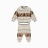 Knitted Fair Isle Sweater & Joggers Outfit -Baby Clothing Shop KnittedFairIsleJumper JoggersOutfit Christmas Knitwear set