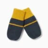 Knitted Colorblock Mittens -Baby Clothing Shop Knitted Colourblock Mittens Navy Oatmeal 01