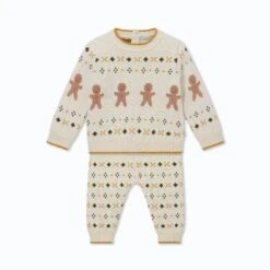 Knitted Gingerbread Sweater & Joggers Outfit -Baby Clothing Shop Knitted Gingerbread Jumper Joggers Outfit