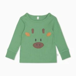 Giraffe Face Ribbed Pajama Set -Baby Clothing Shop LE153KG Giraffe Face Ribbed Pyjamas Top 3 6m