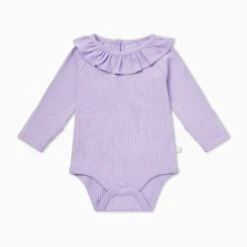 Frilled Ribbed Long Sleeve Bodysuit