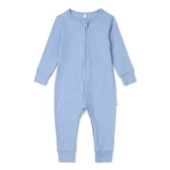Hydrangea Ribbed Clever Zip Baby Pajamas 7 Hydrangea Ribbed Clever Zip Baby Pajamas -Baby Clothing Shop LE282HY Hydrangea Ribbed Clever Zip Sleepsuit Footless