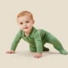 Moss Ribbed Clever Zip Footed Baby Pajamas 2 Moss Ribbed Clever Zip Footed Baby Pajamas -Baby Clothing Shop LE282KG MossRibbedCleverZipSleepsuit 29