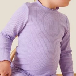 Ribbed Top & Flares Outfit 8 Ribbed Top & Flares Outfit -Baby Clothing Shop LE315LY LilacRibbedHighNeckTopandLE326LY LilacRibbedFlares 70