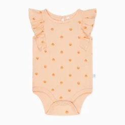Shell Print Ribbed Frilled Bodysuit