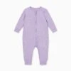 Lilac Ribbed Clever Zip Snug Fit Pajamas -Baby Clothing Shop LilacRibbedCleverZipSleepsuit Footless