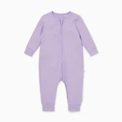 Lilac Ribbed Clever Zip Snug Fit Pajamas