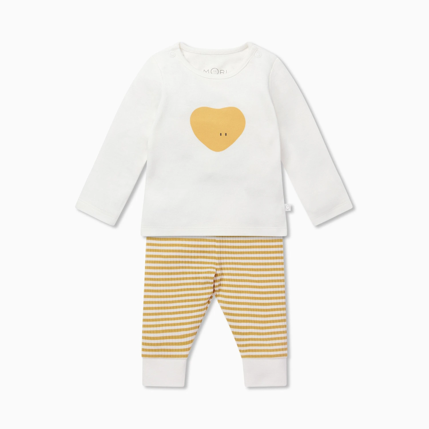 Love Heart & Ribbed Stripe Pajamas Set 3 Love Heart & Ribbed Stripe Pajamas Set