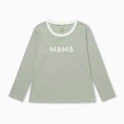 Women's Striped Ribbed Pajama Set -Baby Clothing Shop MatchingFamilyRibbedSageStripePyjamas MamaTop