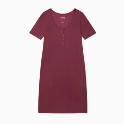 Maternity & Nursing Nightgown -Baby Clothing Shop Maternity Nightdress Burgundy 01