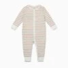 Mint Ribbed Stripe Zip-Up Romper -Baby Clothing Shop Mint Ribbed Stripe Zip Up Sleepsuit 01