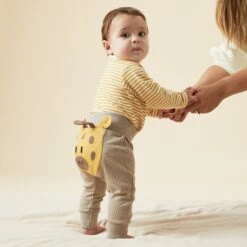 Giraffe Brown Ribbed Joggers 9 Giraffe Brown Ribbed Joggers -Baby Clothing Shop Mustard Stripe Long Sleeve Bodysuit Giraffe Ribbed Joggers CAMILLA 118
