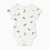 Whale Print Short Sleeve Bodysuit 1 Whale Print Short Sleeve Bodysuit -Baby Clothing Shop NO CODE WHALE ShortSleeveBodysui