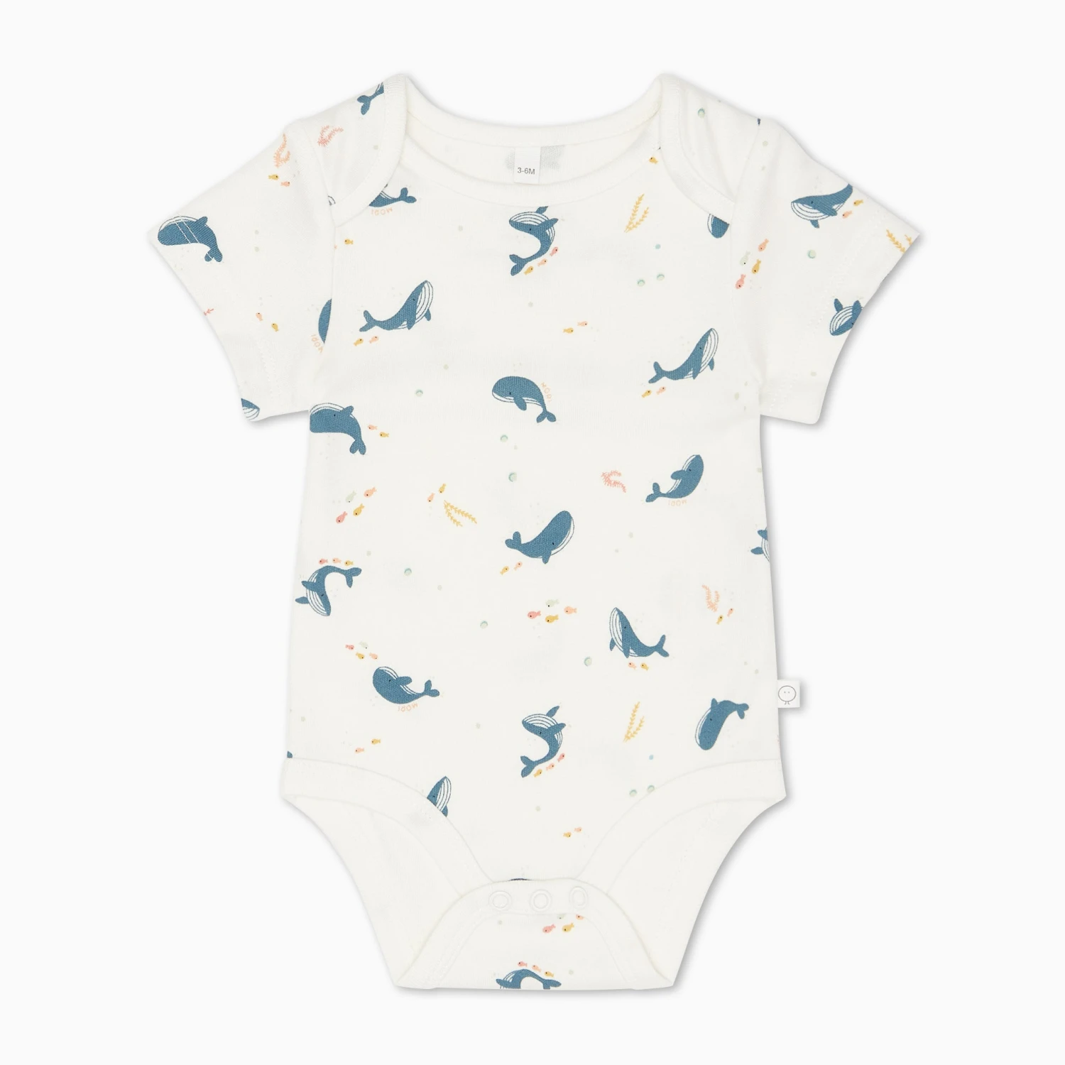 Whale Print Short Sleeve Bodysuit 3 Whale Print Short Sleeve Bodysuit
